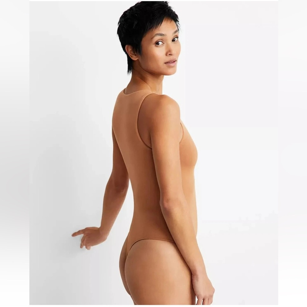 NWT State of Day Core Body Hang Bodysuit Small Foxy Brown Stretch Tank Thong - Picture 2 of 9